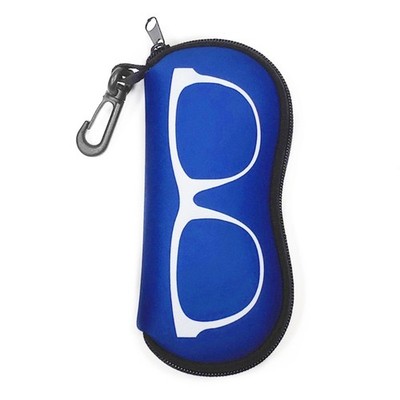 Sunglasses Case Soft Light Neoprene Pouch Zipper Eyeglass Holder Bag with Clip