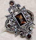 1CT Heat Treated Smoky Topaz 925 Sterling Silver Art Nouveau Ring Sz 6 F5-8 — photo 1