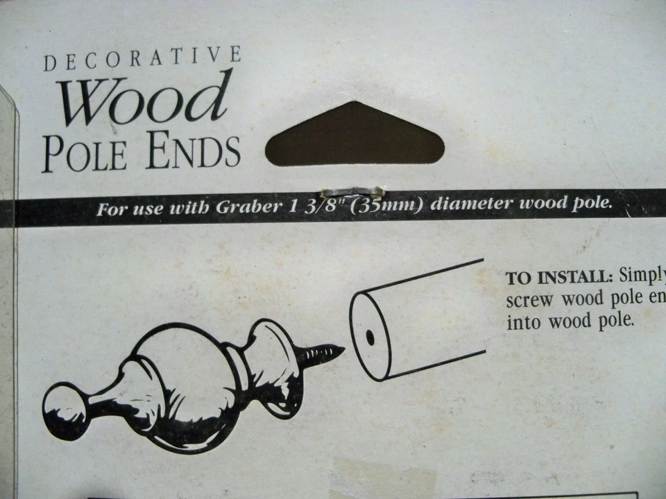 EXTREMOS DE POSTE REDONDO DE MADERA NATURAL - USO CON POSTE DE 1 3/8" Foto 4 de 4