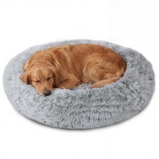 JOLLYVOGUE Calming Dog Beds Large Sized Dog, 36in Donut Washable Large Pet Be...