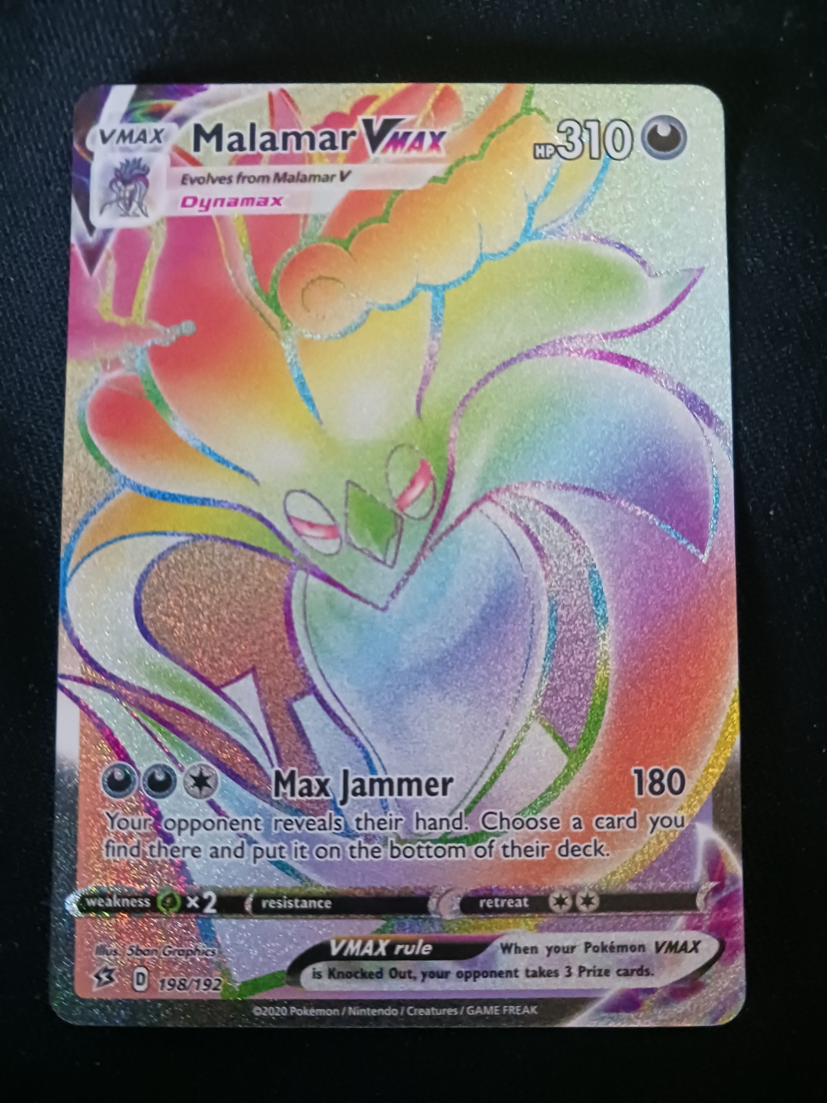 MALAMAR VMAX - #198/192 - Pokemon TCG Rebel Clash Secret Rainbow Rare
