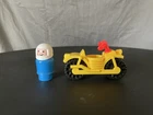 New ListingVintage Fisher-Price Little People Yellow Motorcycle With Helmet Driver