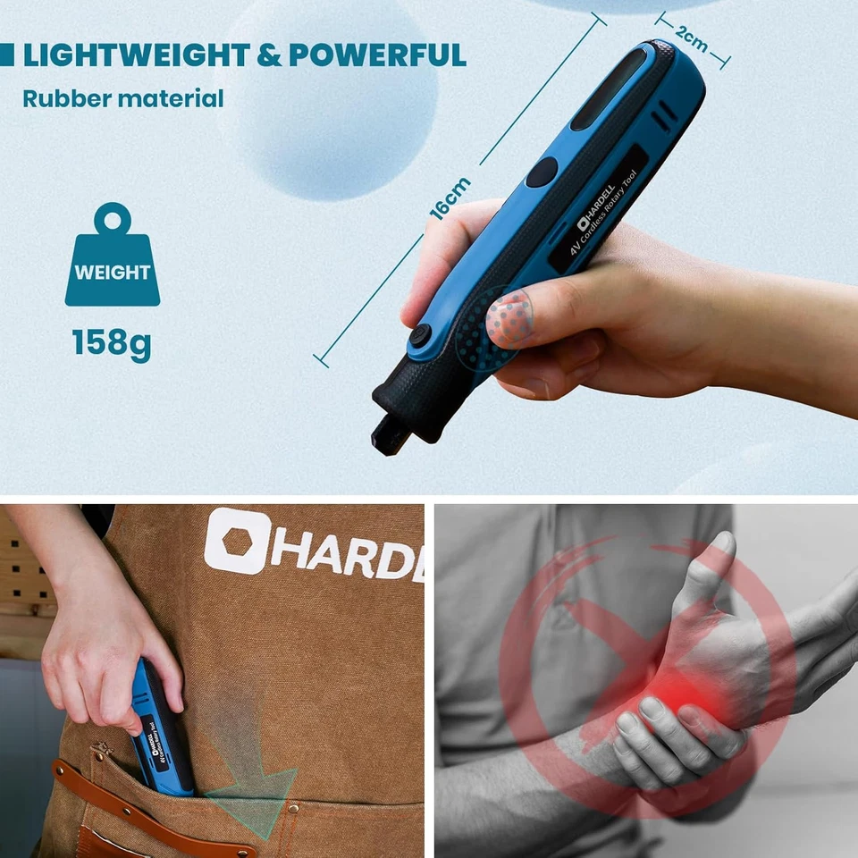 Akku Mini Multifunktionswerkzeug 4V Rotationswerkzeug Set Mit 5 Gang(Max 18000U/ - Bild 3 von 4