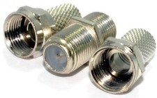 TV SATELLITE VIRGIN BROADBAND COAXIAL CABLE JOINER 2 X F PLUGS + 1 X F CONNECTOR