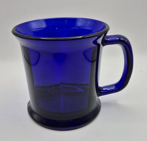 Large Vintage Libby? Cobalt Blue Glass Coffee Mug 10 oz USA Flared Top