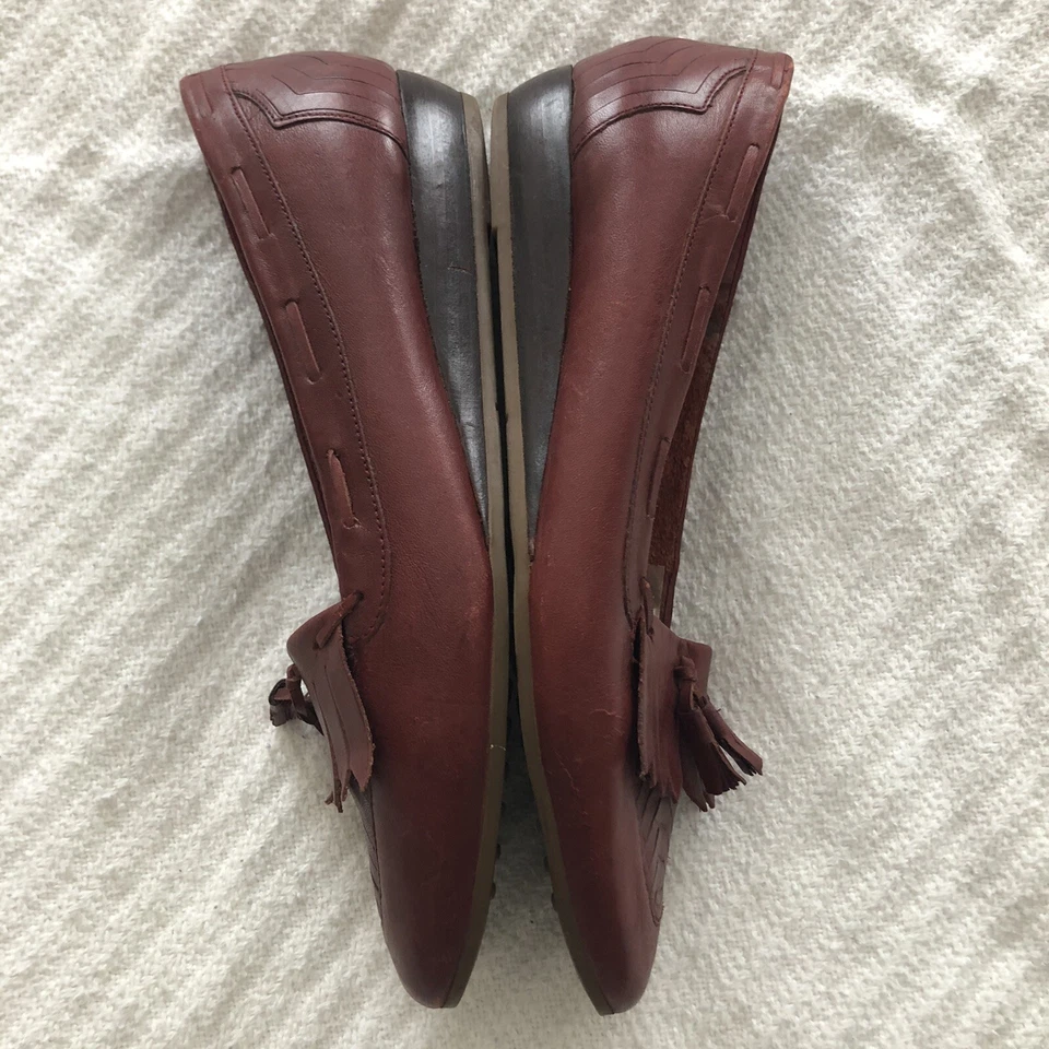 Mocasines de cuero marrón B Altman & Co 8,5 N estrechos con suela Ipanema vintage Foto 3 de 4