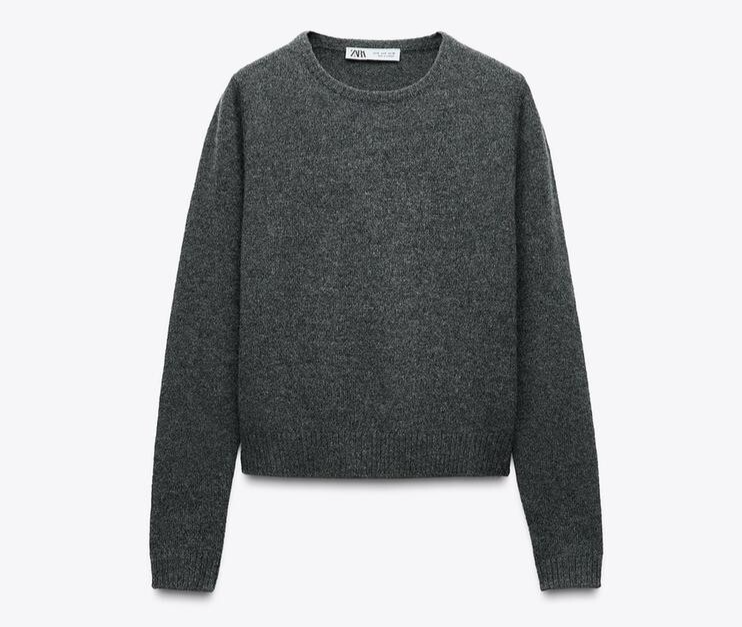Zara Womens Sweater Size S Gray Knit Wool Long Sleeve Pullover