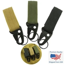 Molle Tactical Carabiner Backpack Belt Hook Quickdraw Survival EDC Nylon Clip