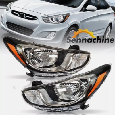 2PCS Headlight Set For 2012 2013 2014 Hyundai Accent Driver and Passenger Side