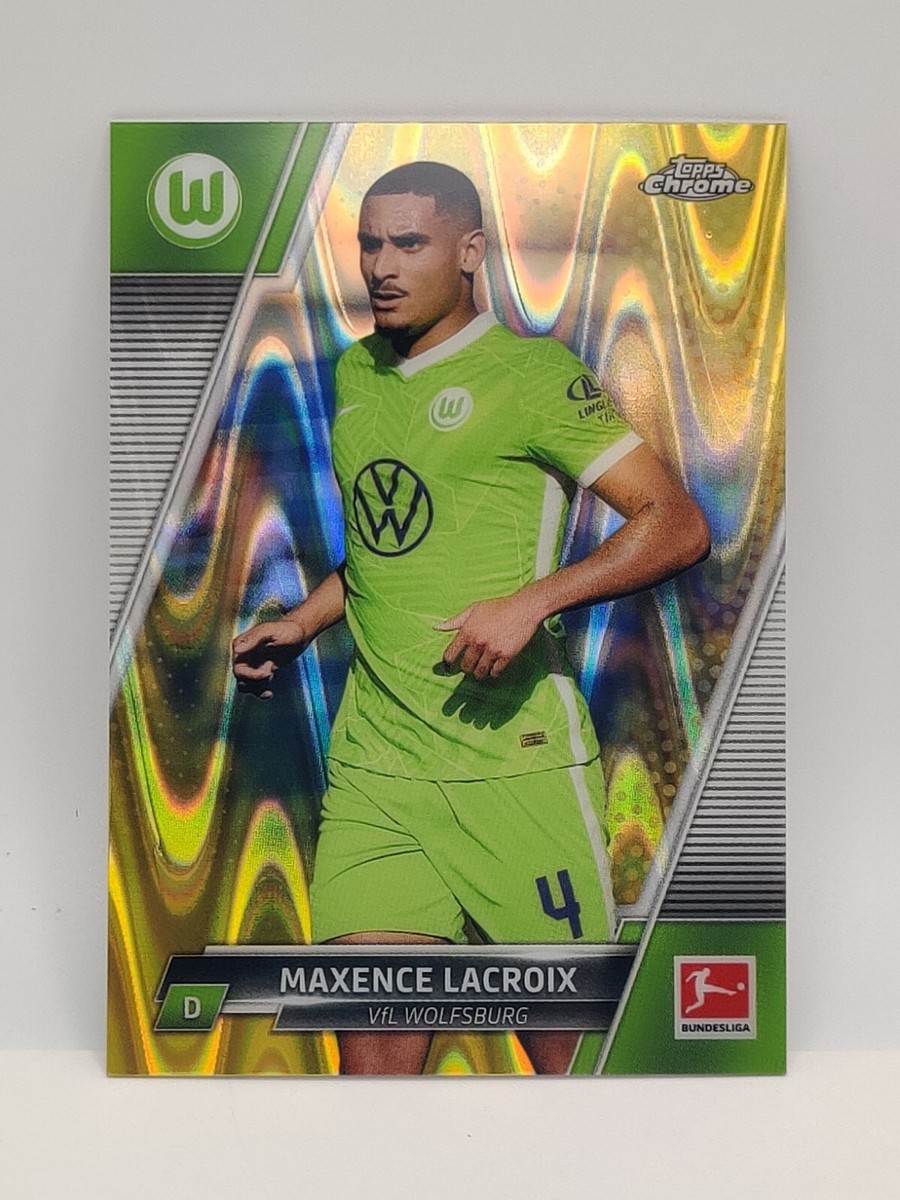 2021-22 Topps Chrome Bundesliga Maxence Lacroix #100 Gold RayWave 