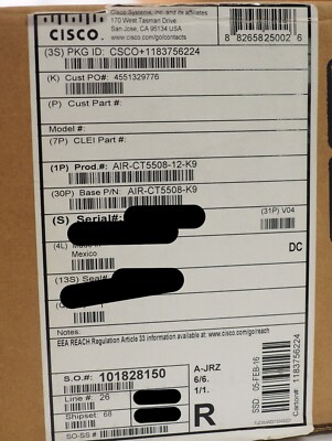 Cisco AIR-CT5508-12-K9 Wireless LAN Controller  Single AC POWER Open Box
