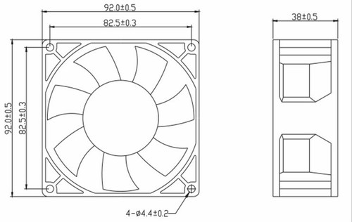 1x 3-pin Double Ball inverter server fan 9CM 48V 0.25A 9238 AD0948HB-F93DS - Afbeelding 7 van 7