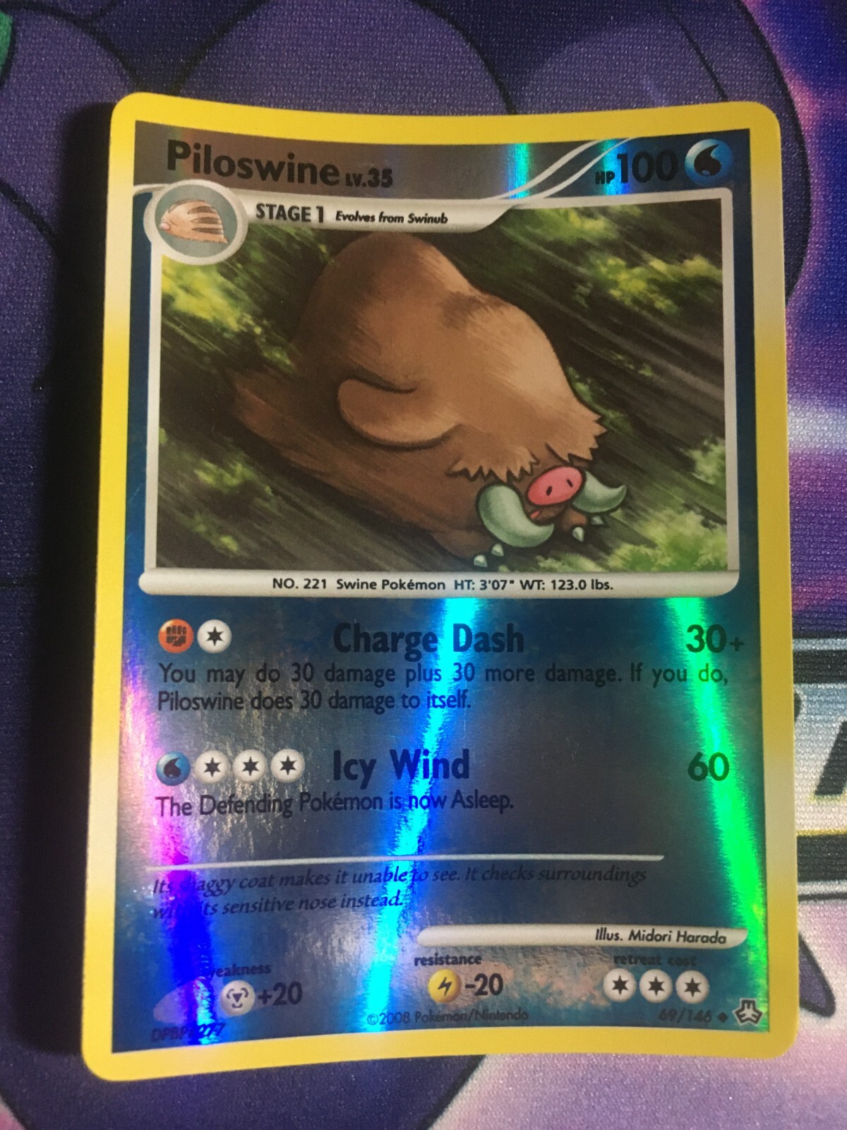Piloswine - 69/146 - Reverse Holo - DP Legends Awakened Pokemon - NM/LP