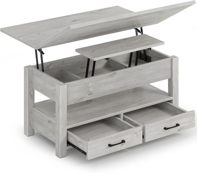 Rolanstar Coffee Table Lift Top, Multi-Function Convertible Coffee Table Drawers