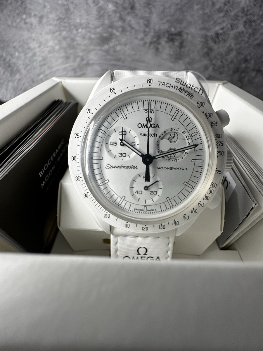 Omega X Swatch Bioceramic MoonSwatch White Snoopy Watch BRAND NEW