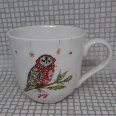 M&S JOY Eule Weihnachtstasse Keramik Ersatz Zuhause Festlich Heiße Schokolade Tee 