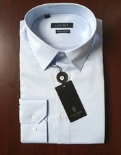 NWT NEW 100 Cotton Men's Classic Fit Long Sleeve Premium Dress Shirt Light Blue