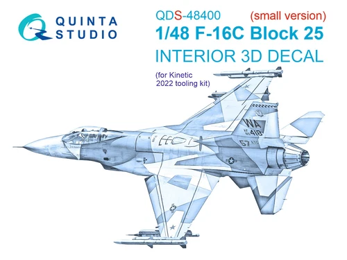 Quinta Studio F-16C Block 20 Interior 3D Decal for Kinetic QDS48400-1/48