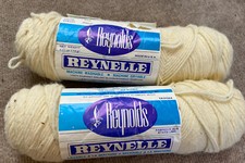  2 Reynolds Reynelle 4Ply Worsted Cream Yarn Vintage 4oz