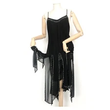 VTG Joseph Ribkoff Couture black slip dress Gatsby flapper dance 10UK /12UK M
