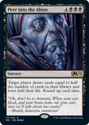 1x Peer into the Abyss NM-Mint, English Core Set 2021 MTG Magic