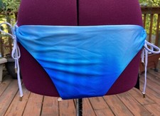 La Blanca Ocean Adjustable Loop Hipster Bikini Bottom Blue Ombr  Size 14 NWT