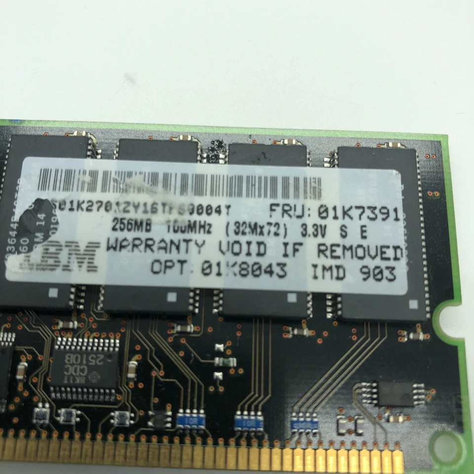 IBM 256MB PC-100 168-Pin ECC DIMM Memory Module 32x72 256 01K7391 01K1142 PC100 - Image 2 of 4