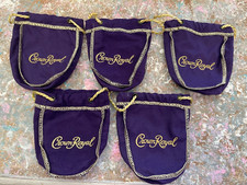 NEW Lot of 5 Crown Royal 50ml Purple Drawstring Mini Shooter Bags 4" inch
