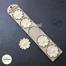 WoodUbend Heat Bendable Molding Pack of 5 Rounded Petal Flowers WUB0354 5 x 5 cm