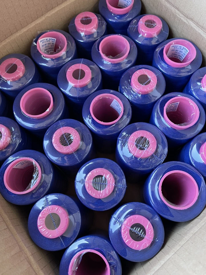 50 Spools LAPIS BLUE ROYAL Multi Purpose Serger Sewing Threads S/2 T27 Quality - Image 4 of 4