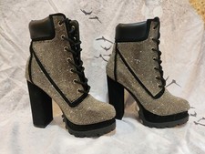 New Silver Rhinestone Boot Heels size 7