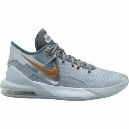 Nike Air Max grey gold impact basketball shoes high CQ9382 007