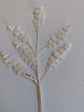 Lovely VINTAGE Millinery White Velvet Leaf Spray Unused W Label Japan