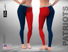 WOMEN STRETCHY LEGGINGS, RED  NAVY  Workout,Yoga,Running,Fitness,Gym,Exercise