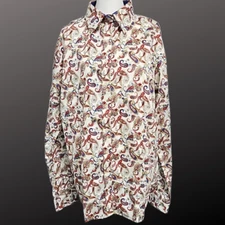 Royal Highness Equestrian Western Show Shirt White Paisley 3XL NWT 