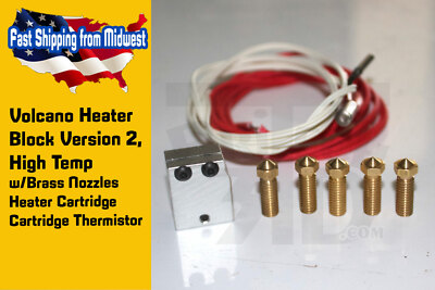 Volcano Heat Block, High Temp Upgrade, 24v Ceramic Heater Cartridge, V6 Hotend