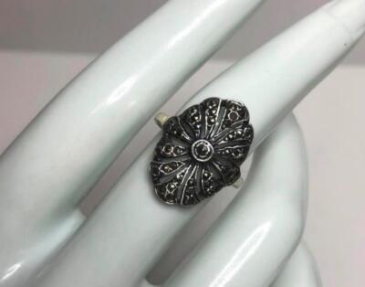 1532 Sterling Silber 925 Blumenschild Ring Gr. 7 3,6 Gramm