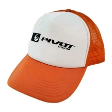 Pivot Cycles Trucker Hat Mesh Snap Back - Orange - Mountain Bike MTB
