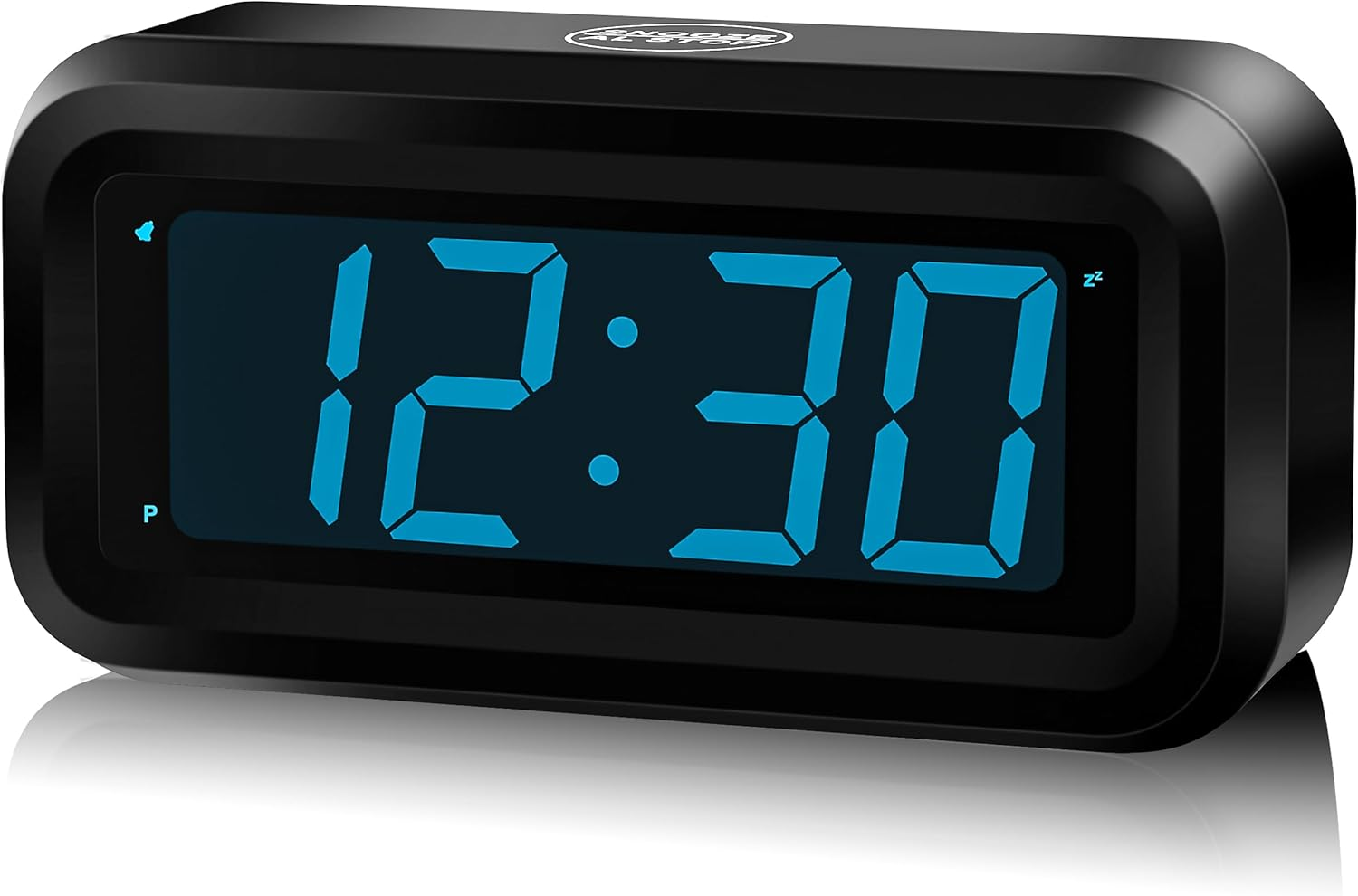 Alarm Clock, Digital Clock, Constantly 1.2'' LED Blue Digits Display, Battery Po-image
