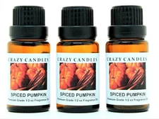 3 Spiced Pumpkin 1/2oz Premium Grade Scented Fragrance Oil Crazy Candles