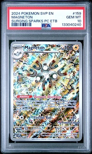 2024 POKEMON SVP EN-SV #159 MAGNETON SURGING SPARKS POKEMON CENTER ETB PSA 10