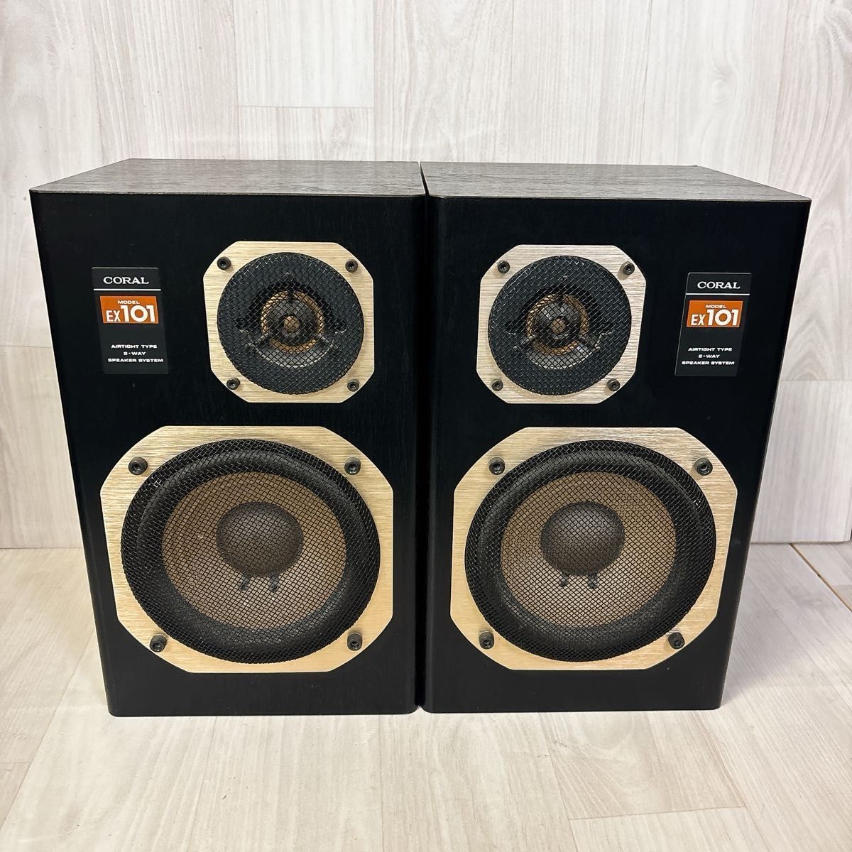 CORAL EX-101 17cm 2way スピーカー CORAL EX-101 2-Way Bookshelf Speakers Pair Die-cast Frame Tested