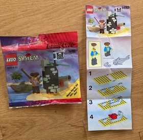 2 Lego Black Knights: 1491 DUAL DEFENDER & 1492 BATTLE COVE- 100% w/ Bags, Inst.