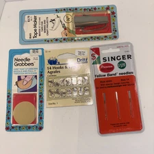 Sewing Lot Needles Hooks Eyes Grabbers Tape Maker NOS New In Pkg