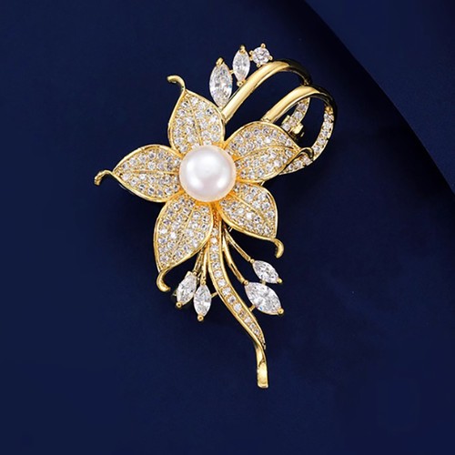 Broche Coquelicot Rouge Strass - Épingle Revers Fleur Métal Pour Manteau, Costume, Cadeau Élégant