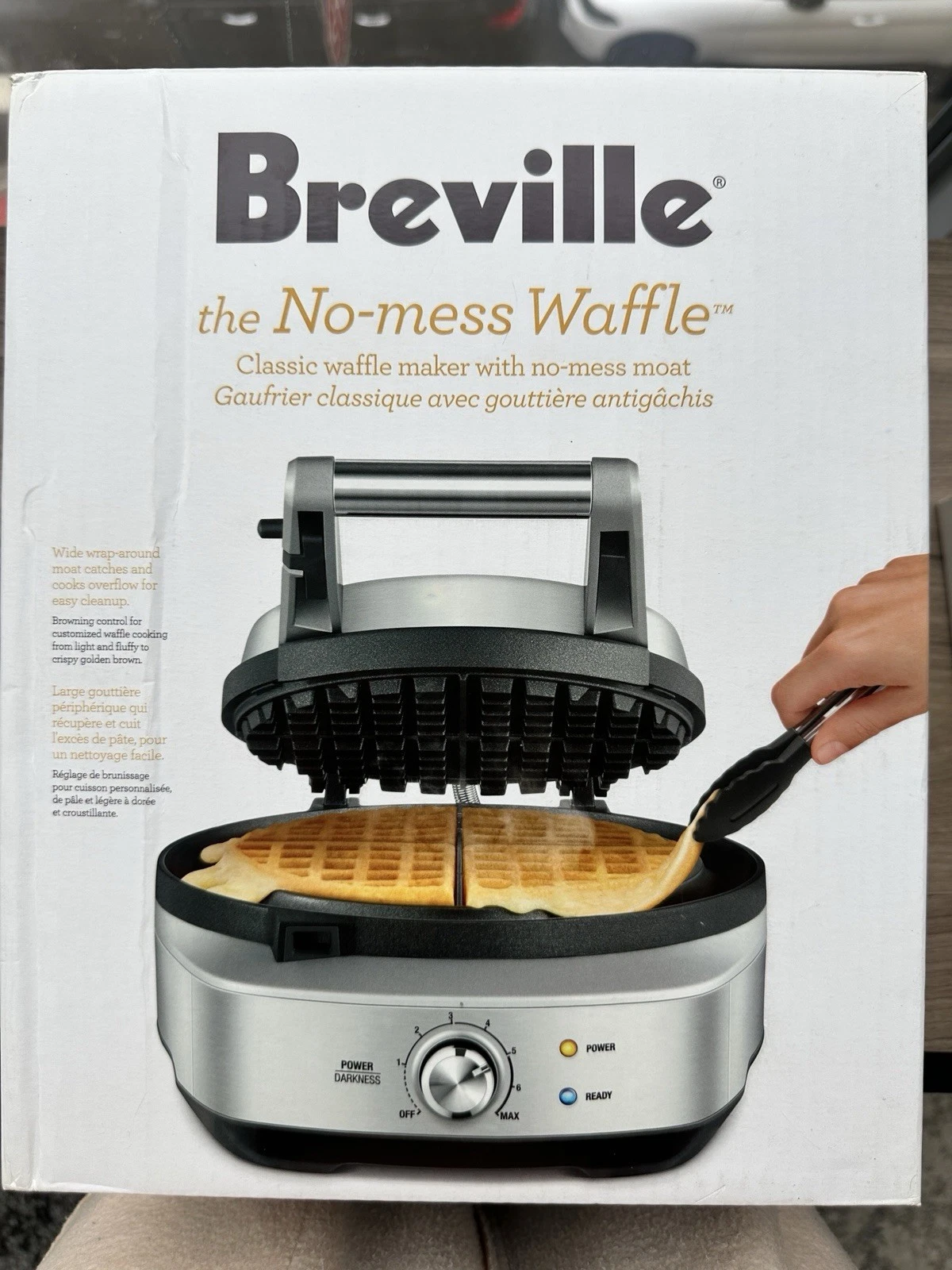 Breville No-Mess Classic Waffle Maker BWM520XL, Brushed Stainless Steel