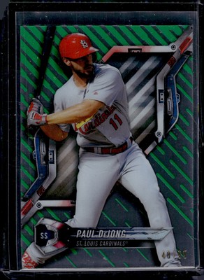 2018 Topps High Tek #HT-PD Paul DeJong Green Magma Diffractor #/99