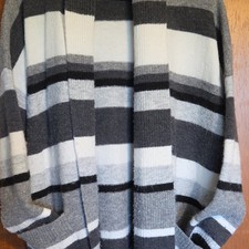 Time and Tru Womens Striped Knit Cardigan Swe...
