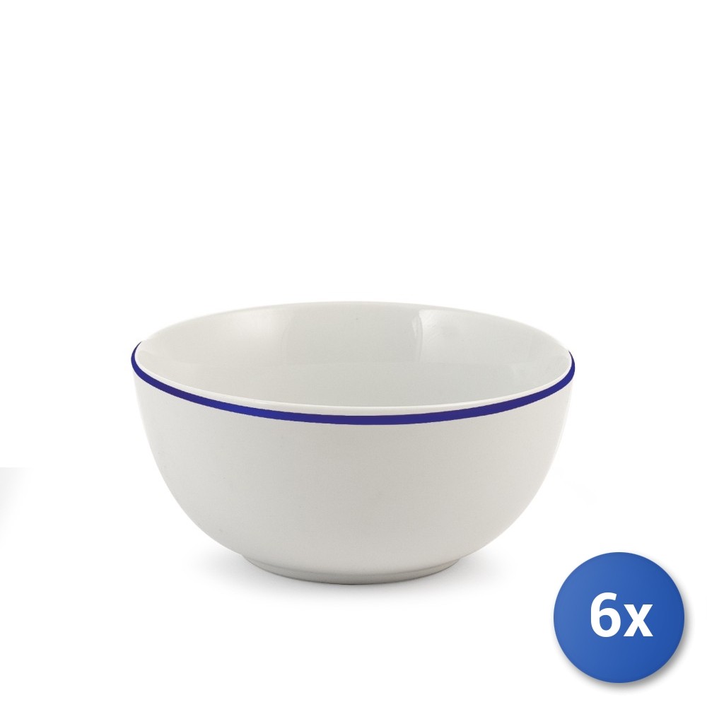 6X Royal Norfolk Blue Thread Cup In Porcelain 14 Cm
