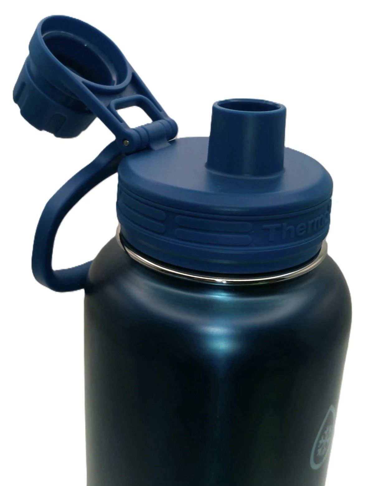 ThermoFlask Stainless Steel Water Bottle, 40 oz, 2-Pack (Silver/Blue Brushed)